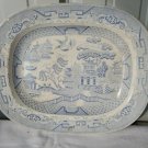 Antique Blue Willow Ashet Platter Circa 1880 Signed