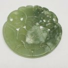 Vintage Hand Carved Jade Buddha Disc Pendant