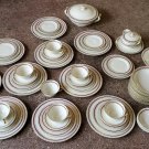 Vintage 66pc Altrohlau MZ Czechoslovakia/Austria Red And Gold Filigree China Set
