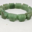 Carved Jade Butterfly Bead Stretch Bracelet