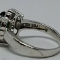 Sterling Silver Emerald and White Topaz Halo Ring BBJ Size 7