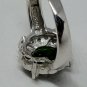 Sterling Silver Emerald and White Topaz Halo Ring BBJ Size 7