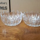 Vintage Pair Of Cut Crystal Starburst Scalloped Edge Candy Dishes