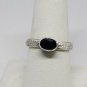 Handmade Sterling Silver Oval Midnight Blue Sapphire Stacker Ring Size 7