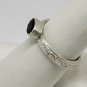 Handmade Sterling Silver Oval Midnight Blue Sapphire Stacker Ring Size 7