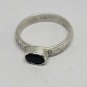 Handmade Sterling Silver Oval Midnight Blue Sapphire Stacker Ring Size 7