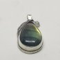 Multi Flash Pear Cut Labradorite Handmade Sterling Silver Pendant