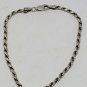Vintage Sterling Silver Thick Rope Chain Bracelet 7"