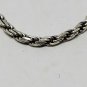 Vintage Sterling Silver Thick Rope Chain Bracelet 7"