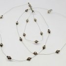 Sterling Silver Ball Bead Wire Necklaces and Bracelet Set