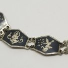 Vintage Siam Indian Goddess Sterling Silver Link Bracelet 6.5"