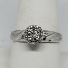 Affinity Diamonds Sterling Silver White Diamond Halo Cluster Promise Ring