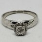 Affinity Diamonds Sterling Silver White Diamond Halo Cluster Promise Ring