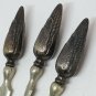 Antique 3pc Sterling Silver Corn Cob Holders Figural Ear of Corn