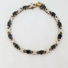 Blue Sapphire & Diamond Gold Plated Sterling Silver PAJ Infinity Tennis Bracelet