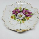 Vintage Japan Floral Maple Leaf Bone China Dessert Plate