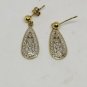 Gold Plated Sterling Silver Diamond Teardrop Earrings