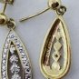 Gold Plated Sterling Silver Diamond Teardrop Earrings