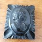 Antique Large Victorian Black Jet Cameo Mourning Brooch