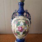 Vintage Japan Satsuma Handpainted Moriage Flower Vase 10" Signed