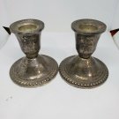 Vintage Pair Duchin Creation Sterling Silver Weighted Short Candlestick Holders