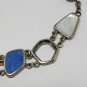 Sterling Silver Multistone Link Freeform Cabochon Bracelet *missing stone*