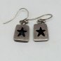 Vintage Sterling Silver Mexico AHD Cut Out Star Block Earrings