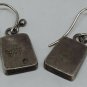 Vintage Sterling Silver Mexico AHD Cut Out Star Block Earrings