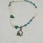 Sterling Silver Genuine Turquoise and Heshi Shell Inlay Heart Love Bracelet