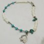 Sterling Silver Genuine Turquoise and Heshi Shell Inlay Heart Love Bracelet