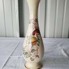 Vintage Lenox Red Bird And Flowers Gold Plated Edge Bud Vase