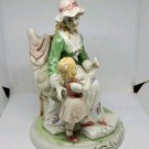 Vintage Handpainted Figurine Woman Sitting With Child Made In Taiwan