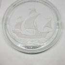 Vintage Signed Lalique France Sailing Ship Frosted Crystal Ashtray
