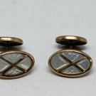 Vintage Gold Filled Mother Of Pearl X Cufflinks