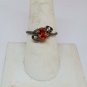 Sterling Silver Orange Tourmaline And White Cubic Zirconia Heart Setting Ring