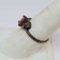 Sterling Silver Orange Tourmaline And White Cubic Zirconia Heart Setting Ring
