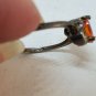 Sterling Silver Orange Tourmaline And White Cubic Zirconia Heart Setting Ring