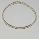 Sterling Silver RSE 925 Italy Omega Chain Bracelet 7" 3.1mm