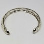 Sterling Silver Open Scrollwork Floral Filigree Cuff Bracelet Rhodium Plated