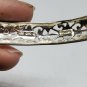 Sterling Silver Open Scrollwork Floral Filigree Cuff Bracelet Rhodium Plated