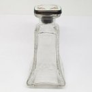 Antique Hawkes Cut Etched Crystal Perfume Bottle Guilloche Rose Sterling Stopper