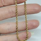 14k Yellow Gold Twisted Rope Chain Bracelet 2.1mm 6 11/16"
