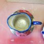 Antique Chinese Export Flow Blue Rose Leaf Gold Gilt Creamer And Sugar Signed