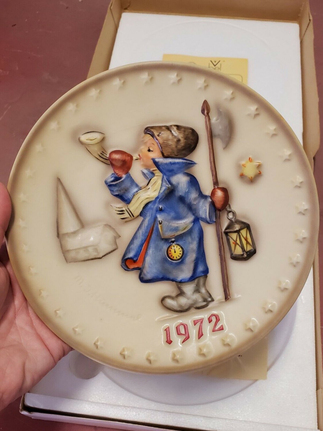 1972 W Goebel Hand Painted 2nd Annual Plate Boy With Horn W Germany ...