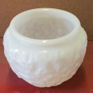 Vintage E. O. Brody White Milk Glass Short Textured Bowl Vase