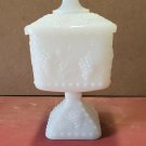 Vintage Westmoreland Beaded Grapes White Milk Glass Pedestal Candy Dish With Lid