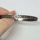 Vintage Sterling Silver Double Heart And Flower Pattern Band Bangle Bracelet