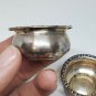 Antique Watson Co Sterling Silver Open Salts With Filigree Flower Accent & Spoon