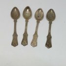 Antique Set Of 4 Sterling Silver 925 Salts Spoons