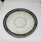 Vintage Sterling Silver Edge Etched Crystal Flower Dessert Plate